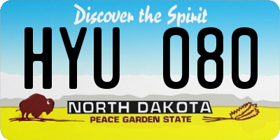ND license plate HYU080