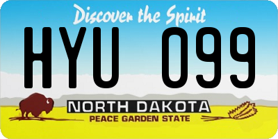ND license plate HYU099