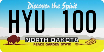 ND license plate HYU100