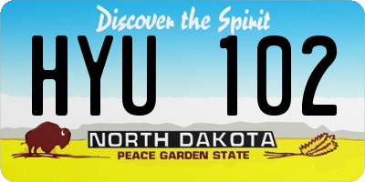 ND license plate HYU102
