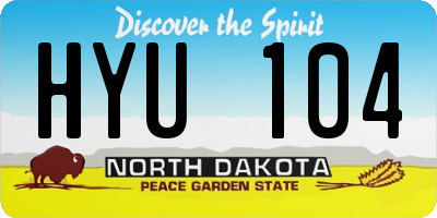 ND license plate HYU104