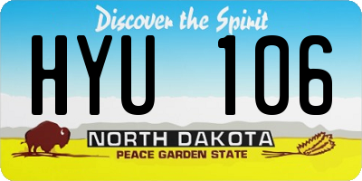 ND license plate HYU106