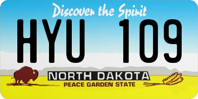 ND license plate HYU109