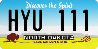 ND license plate HYU111