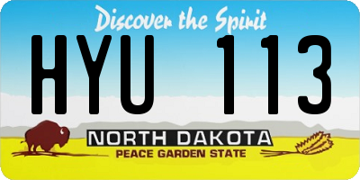 ND license plate HYU113