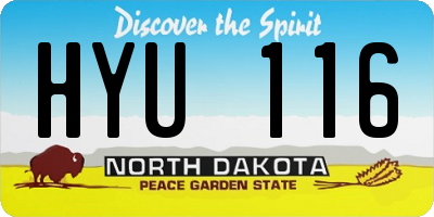 ND license plate HYU116