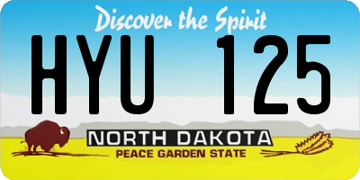 ND license plate HYU125