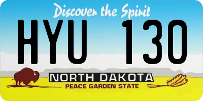 ND license plate HYU130