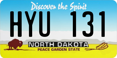 ND license plate HYU131