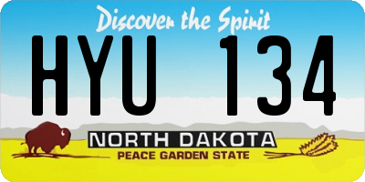 ND license plate HYU134
