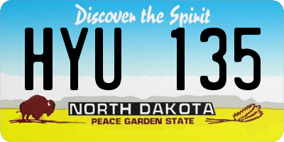 ND license plate HYU135