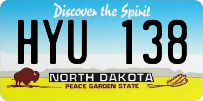 ND license plate HYU138