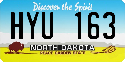ND license plate HYU163