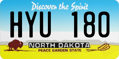 ND license plate HYU180