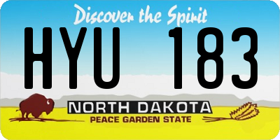 ND license plate HYU183