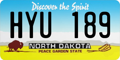 ND license plate HYU189