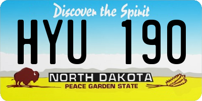 ND license plate HYU190