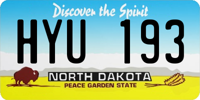 ND license plate HYU193