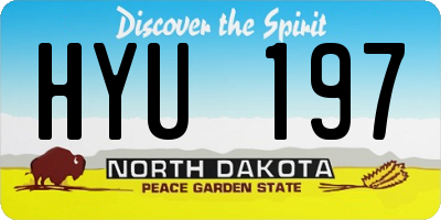 ND license plate HYU197