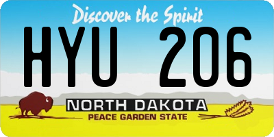ND license plate HYU206