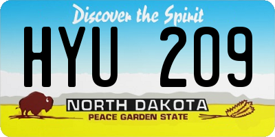 ND license plate HYU209
