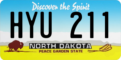 ND license plate HYU211