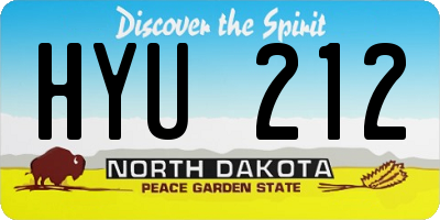 ND license plate HYU212
