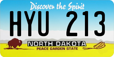 ND license plate HYU213