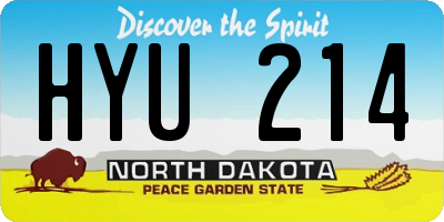 ND license plate HYU214