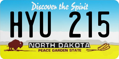 ND license plate HYU215
