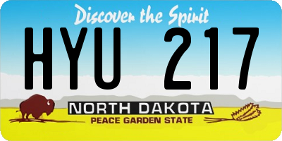 ND license plate HYU217