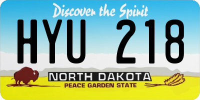 ND license plate HYU218