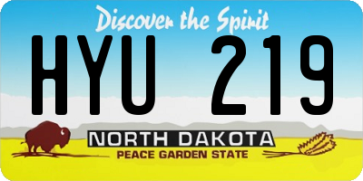 ND license plate HYU219