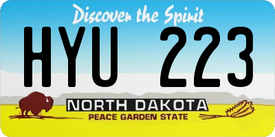 ND license plate HYU223