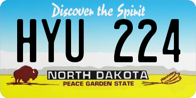 ND license plate HYU224