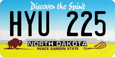 ND license plate HYU225