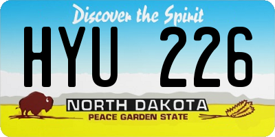 ND license plate HYU226