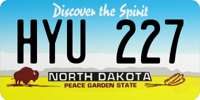 ND license plate HYU227