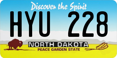 ND license plate HYU228