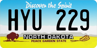 ND license plate HYU229