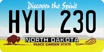 ND license plate HYU230