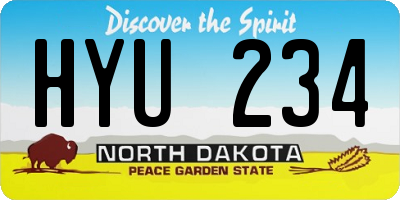 ND license plate HYU234