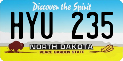 ND license plate HYU235