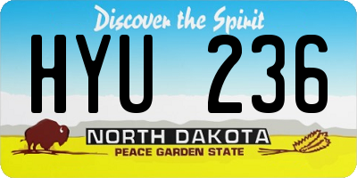 ND license plate HYU236