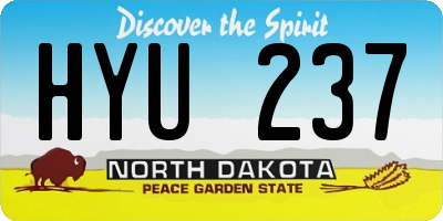 ND license plate HYU237