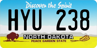 ND license plate HYU238
