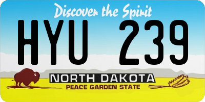 ND license plate HYU239
