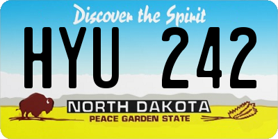 ND license plate HYU242