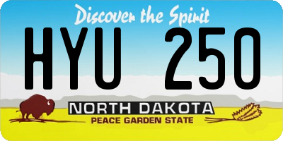 ND license plate HYU250