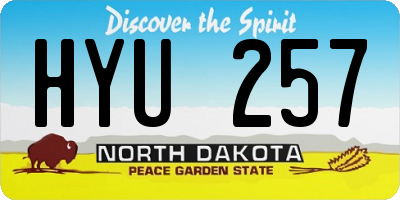 ND license plate HYU257